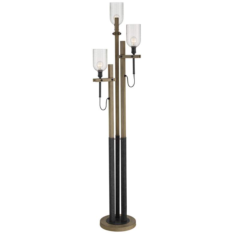 Image 3 Franklin Iron Giddeon 72 1/2" Faux Wood Rustic 3-Light Tree Floor Lamp