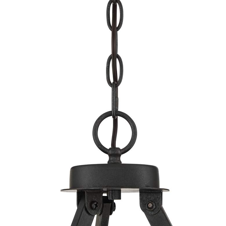 Image 5 Franklin Iron Gorham 32" Wagon Wheel 2-Tier 9-Light Ring Chandelier more views