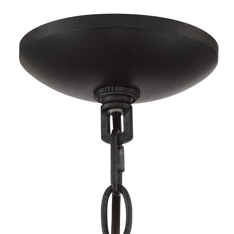Image 6 Franklin Iron Gorham 32" Wagon Wheel 2-Tier 9-Light Ring Chandelier more views