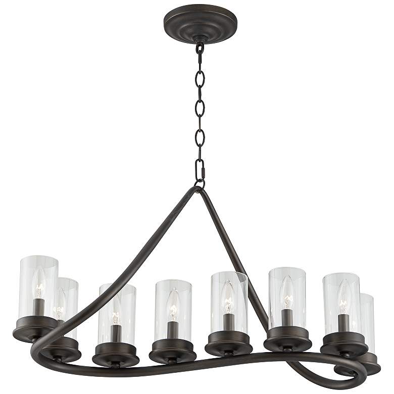 Image 2 Franklin Iron Heritage 29 3/4 inch Bronze Linear Kitchen Island Chandelier