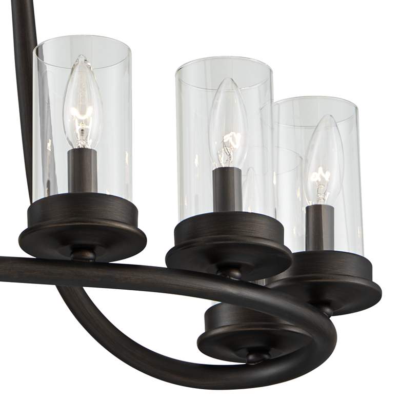 Image 3 Franklin Iron Heritage 29 3/4" Bronze Linear Kitchen Island Chandelier more views