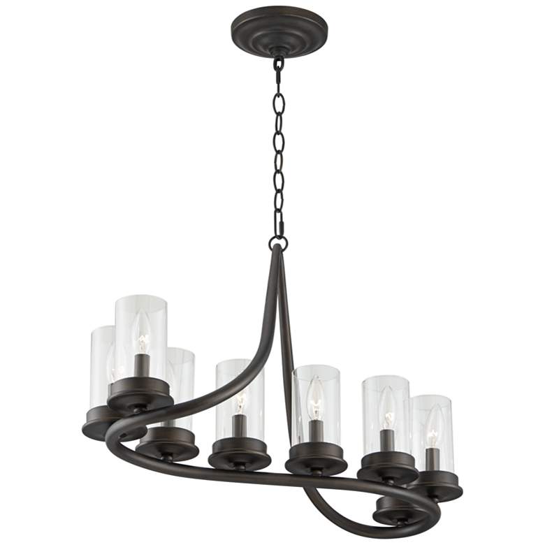 Image 6 Franklin Iron Heritage 29 3/4 inch Bronze Linear Kitchen Island Chandelier more views