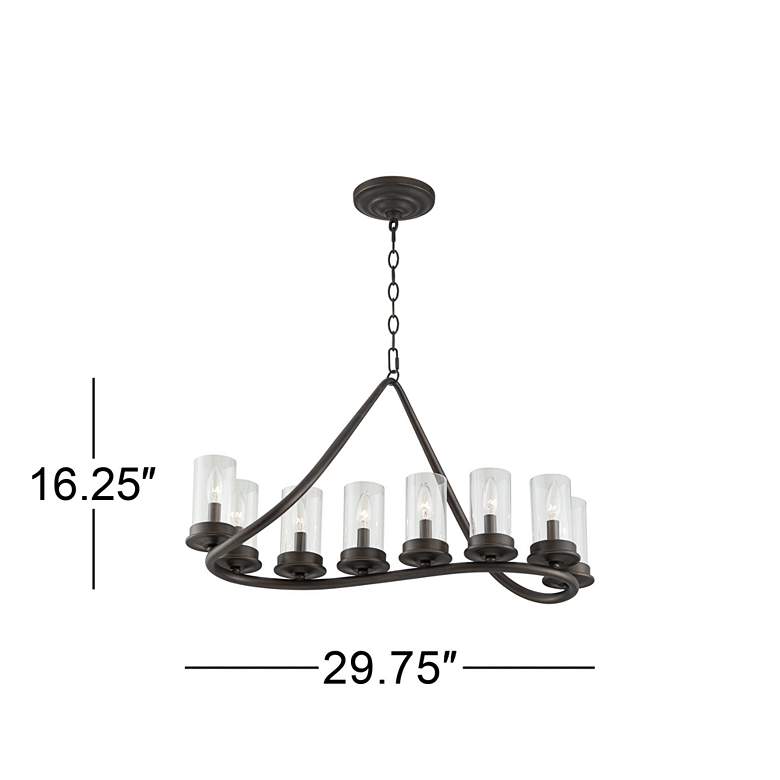 Image 7 Franklin Iron Heritage 29 3/4 inch Bronze Linear Kitchen Island Chandelier more views