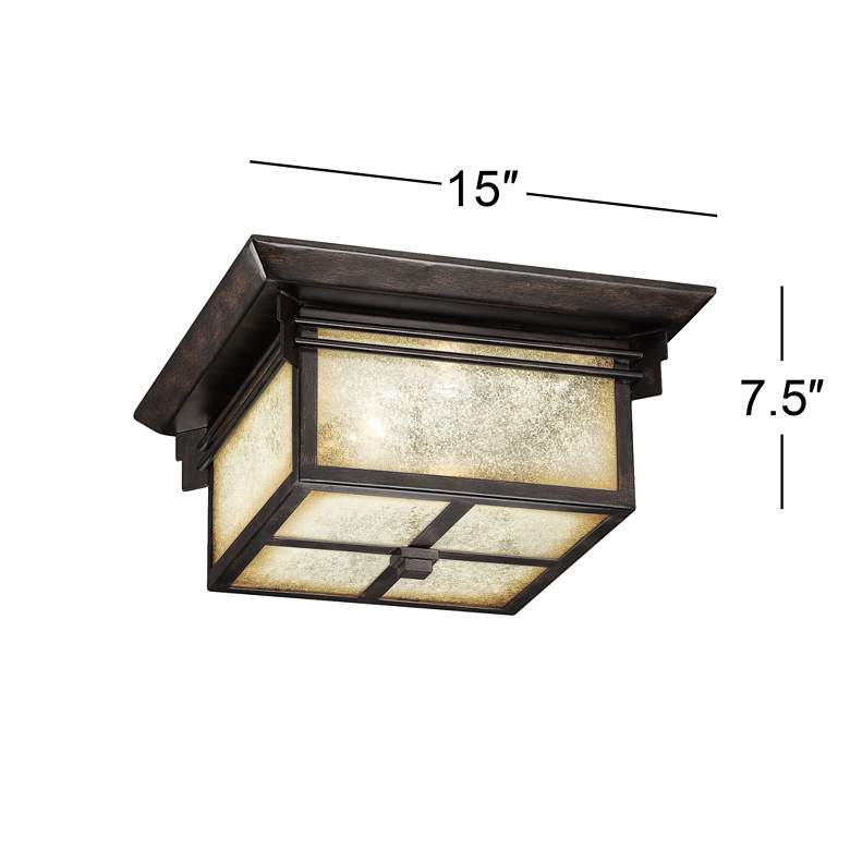 Image 7 Franklin Iron Hickory Point 15" Wide Bronze Outdoor Ceiling Light more views