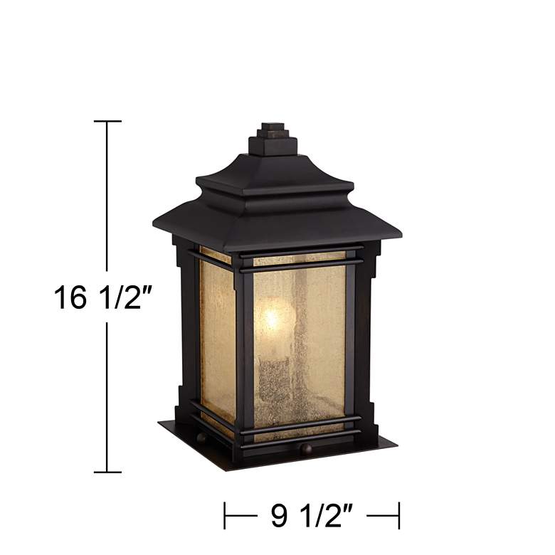 Image 7 Franklin Iron Hickory Point 16 1/2" Bronze Outdoor Pier Mount Light more views
