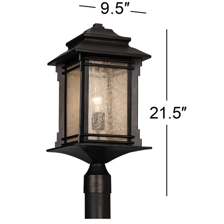 Image 7 Franklin Iron Hickory Point 21 1/2 inch High Bronze Outdoor Post Light more views