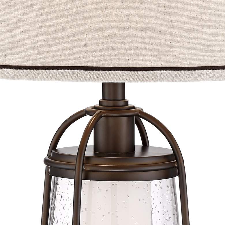 Image 6 Franklin Iron Hugh 26 inch High Bronze Lantern Table Lamp with Night Light more views