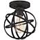 Franklin Iron Industrial Atom 8" Wide Edison LED Black Ceiling Light