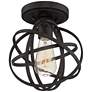 Franklin Iron Industrial Atom 8" Wide Edison LED Black Ceiling Light