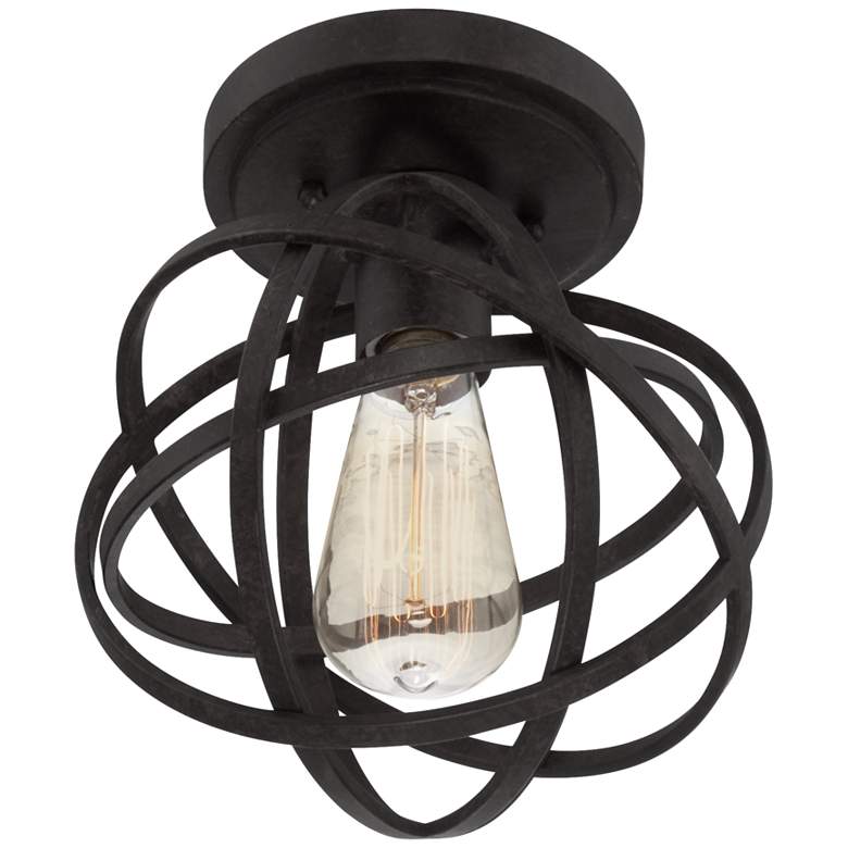Image 5 Franklin Iron Industrial Atom 8 inch Wide Edison LED Black Ceiling Light more views