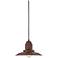 Franklin Iron Industrial Farmhouse 12" Wide Faux Wood Pendant Light