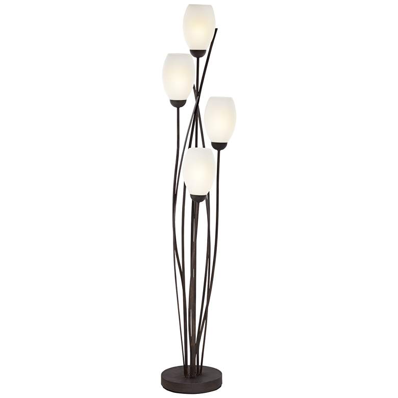Image 3 Franklin Iron Jareth 73" High 4-Light Tulip Floor Lamp with USB Dimmer