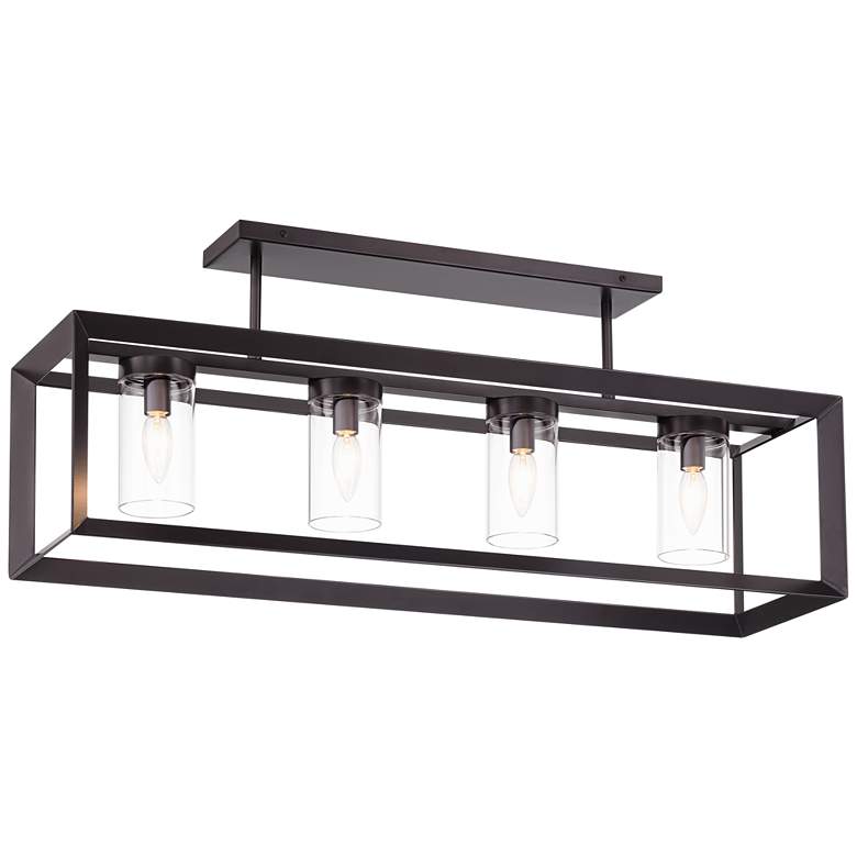 Image 2 Franklin Iron Ketler 34 3/4" Wide Oiled Bronze 4-Light Ceiling Light