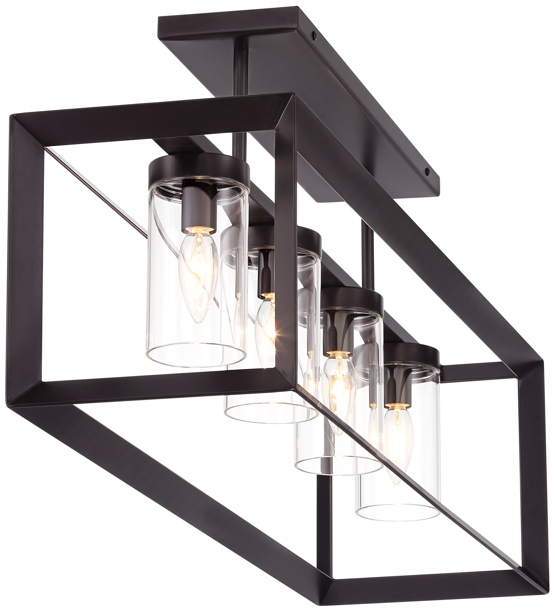 Watch A Video About the Ketler Oiled Bronze 4 Light Ceiling Light