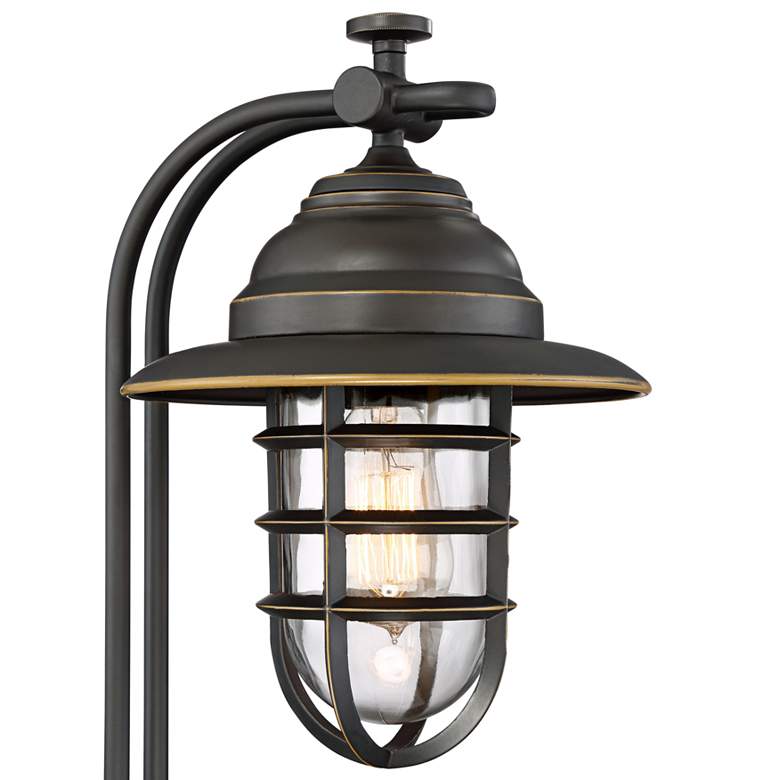 Image 3 Franklin Iron Knox 24 inch Bronze Lantern Desk Lamp with USB Dimmer more views