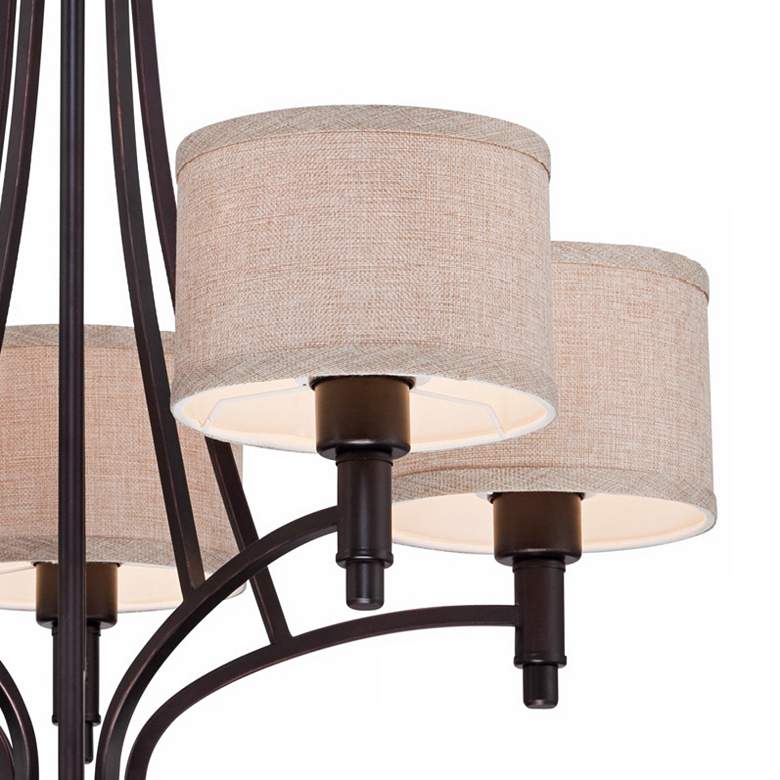 Image 3 Franklin Iron La Pointe 26 inch Oatmeal Bronze 5-Light Shade Chandelier more views