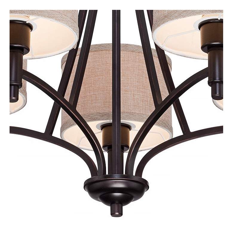Image 4 Franklin Iron La Pointe 26 inch Oatmeal Bronze 5-Light Shade Chandelier more views