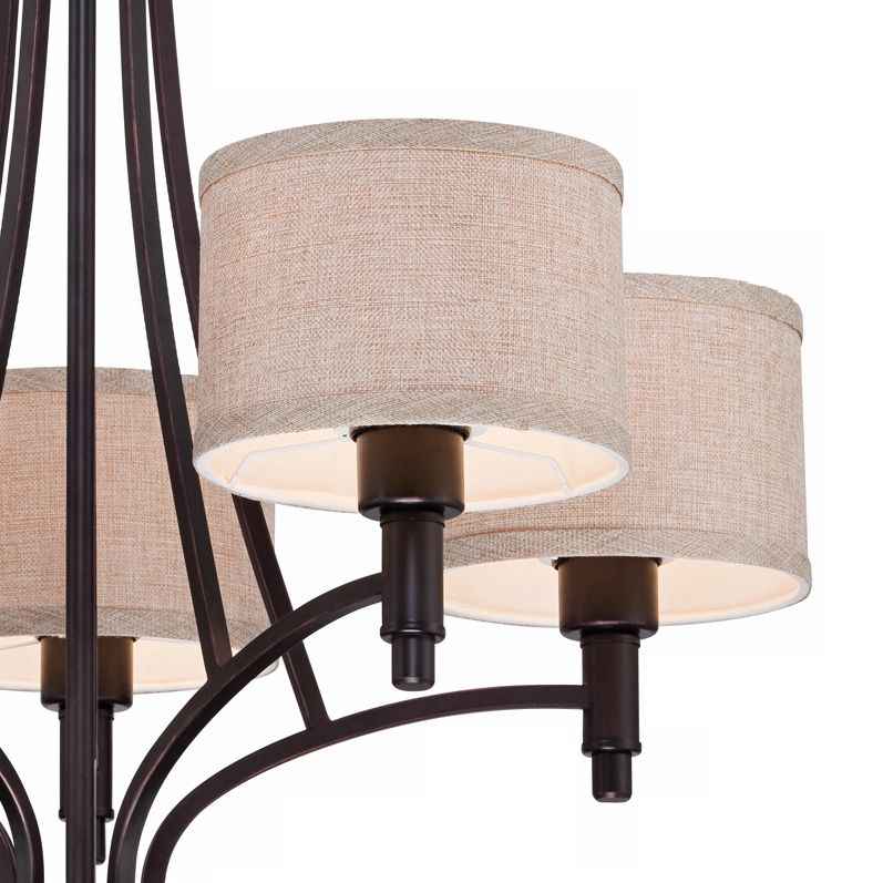 Franklin Iron La Pointe 26" Oatmeal Bronze 5-Light Shade Chandelier Image 3