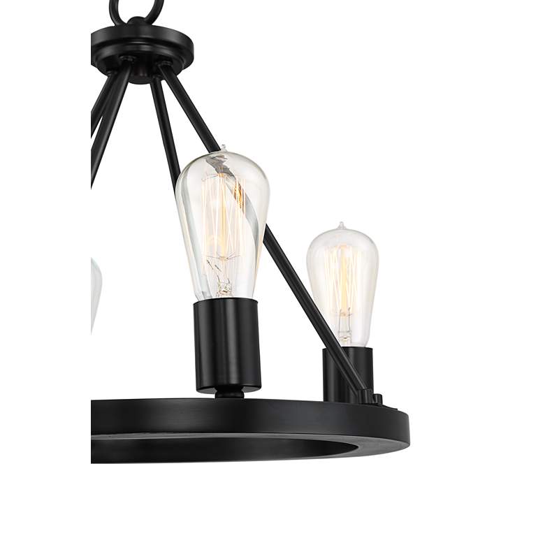 Image 3 Franklin Iron Lacey 16" Wide Black 4-Light LED Round Ring Chandelier more views