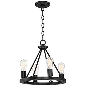 Image5 of Franklin Iron Lacey 16" Wide Black 4-Light LED Round Ring Chandelier more views