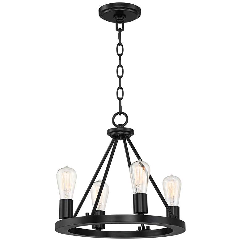 Image 5 Franklin Iron Lacey 16" Wide Black 4-Light LED Round Ring Chandelier more views