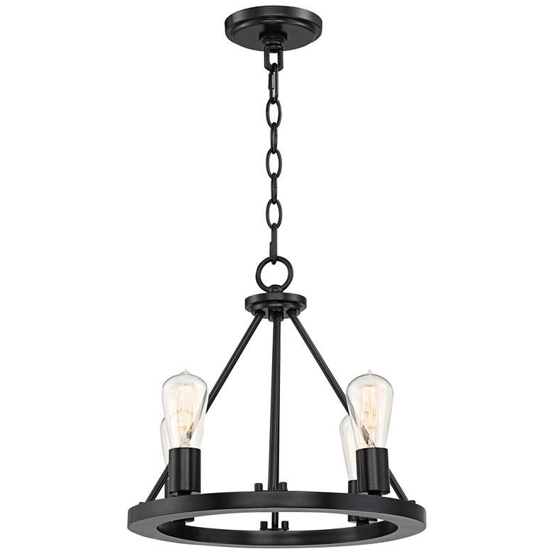 Image 6 Franklin Iron Lacey 16" Wide Black 4-Light LED Round Ring Chandelier more views