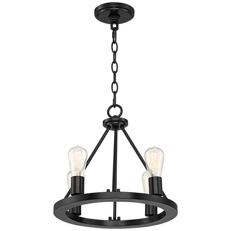 Image 7 Franklin Iron Lacey 16" Wide Black 4-Light LED Round Ring Chandelier more views