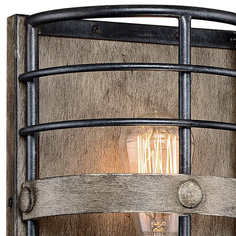 Image 3 Franklin Iron Lexi 11 1/2" Rustic Bronze Pocket Wall Sconces Set of 2 more views