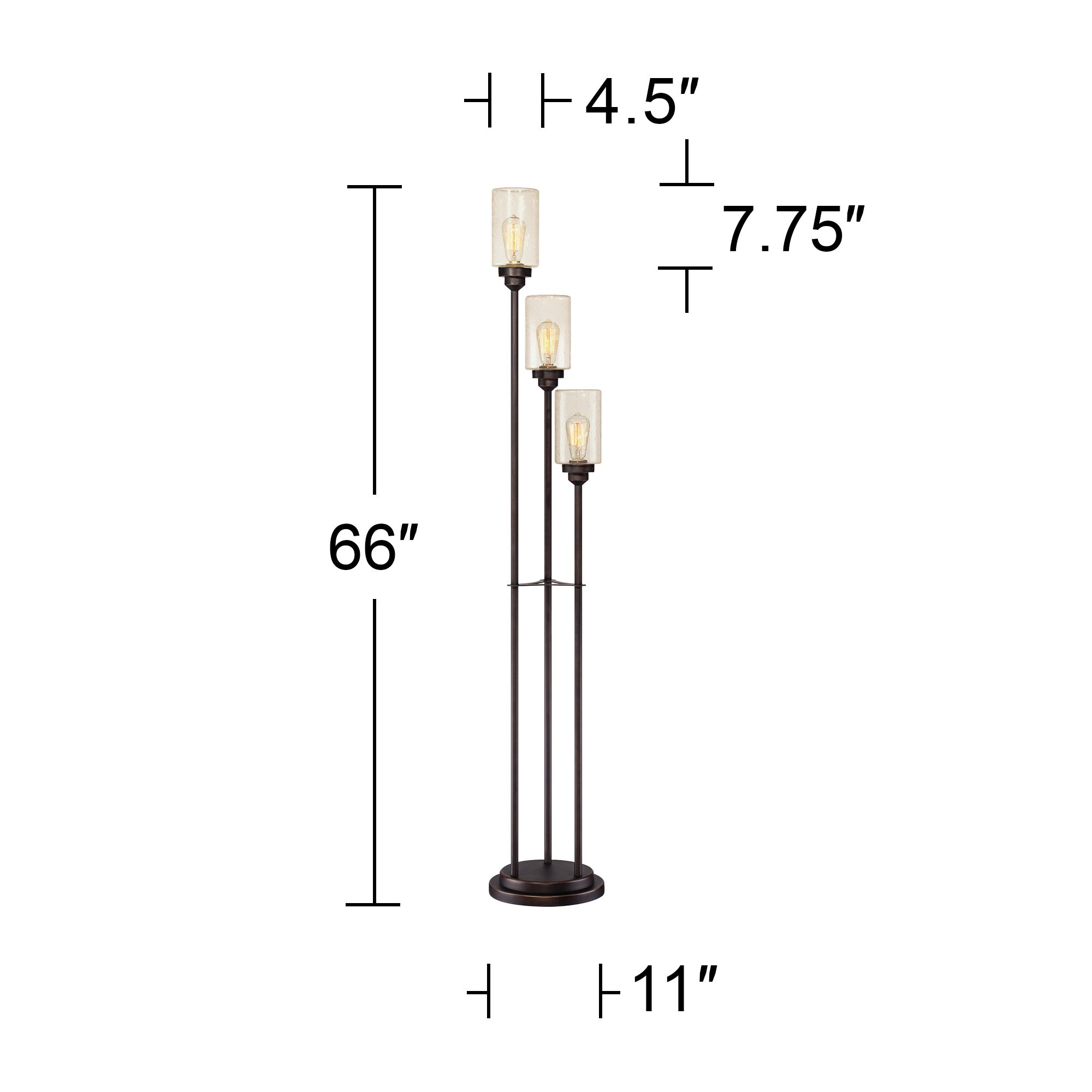 Watch A Video About the Libby Bronze and Seeded Glass LED 3 Light Tree Floor Lamp