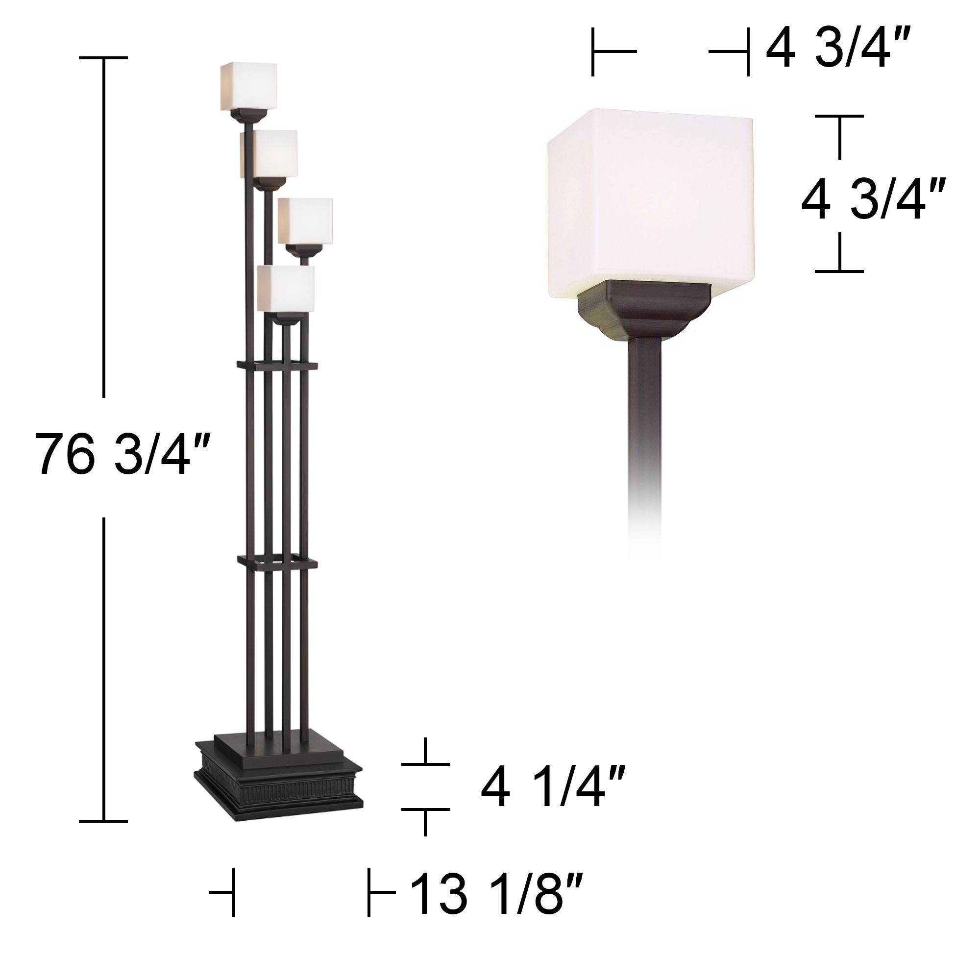 Image 7 Franklin Iron Light Tree 76 3/4" Bronze 4-Light Floor Lamp with Riser more views