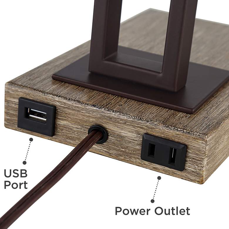 Image 5 Franklin Iron Maricopa 21 1/4" Bronze Mission Outlet USB Desk Lamp more views