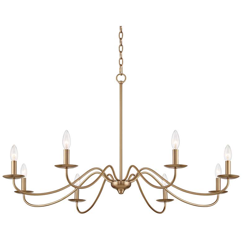 Image 3 Franklin Iron Marinec 42" Soft Gold 8-Light Candelabra Chandelier