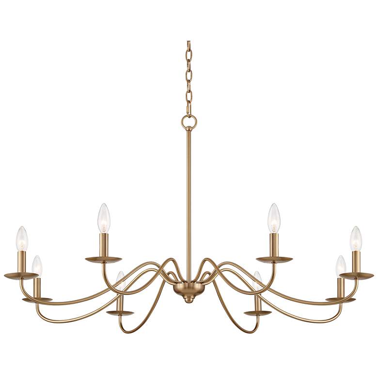 Image 2 Franklin Iron Marinec 42 inch Soft Gold 8-Light Candelabra Chandelier