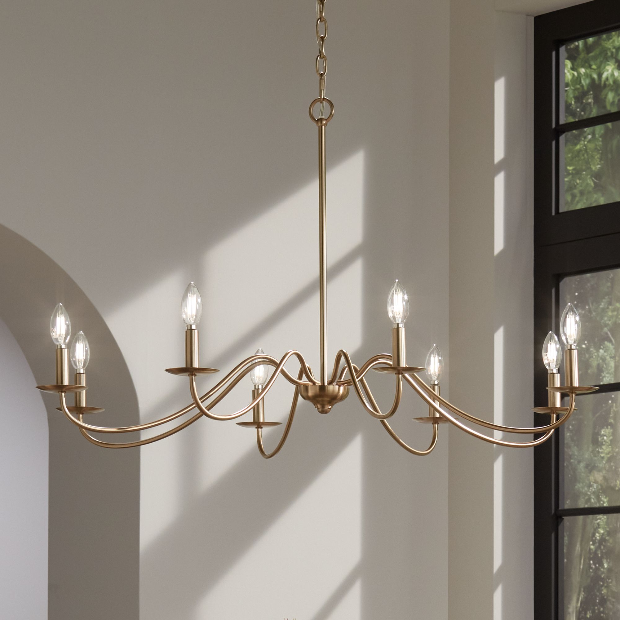 Watch A Video About the Franklin Iron Marinec Soft Gold 8 Light Candelabra Chandelier