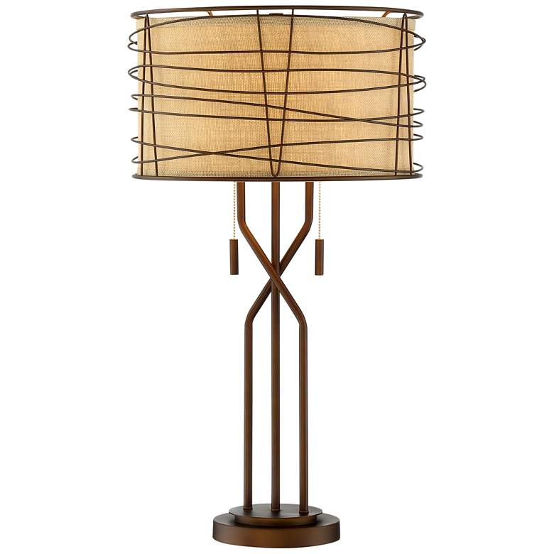 Image 3 Franklin Iron Marlowe 28 3/4" Woven Metal Table Lamp with USB Dimmer