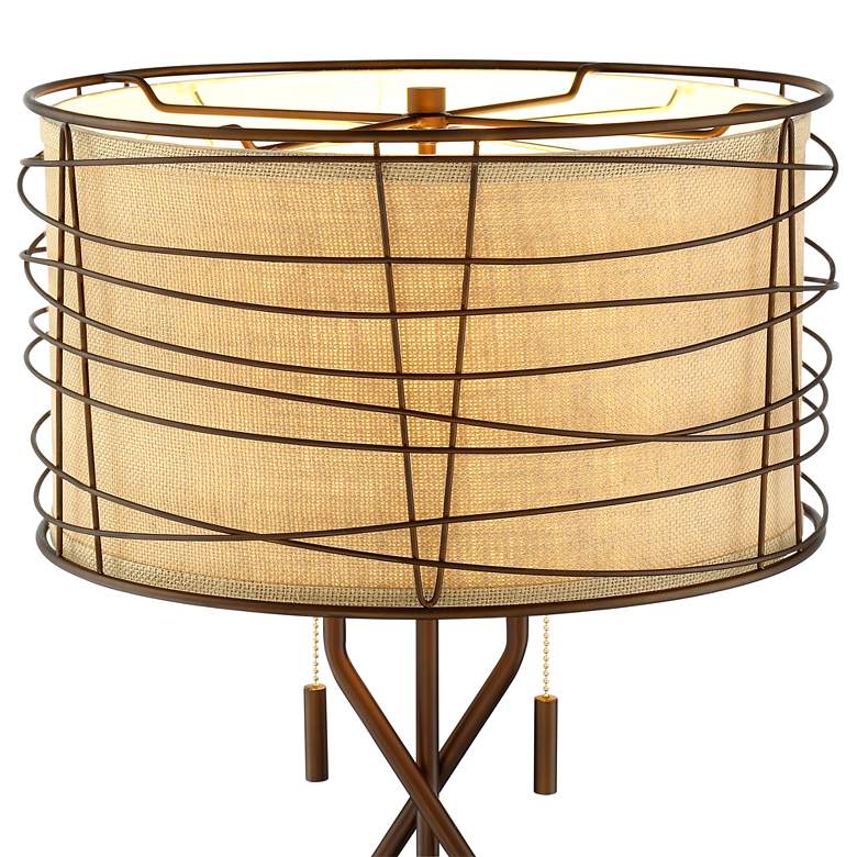 Image 3 Franklin Iron Marlowe 28 3/4 inch Woven Metal Table Lamp with USB Dimmer more views