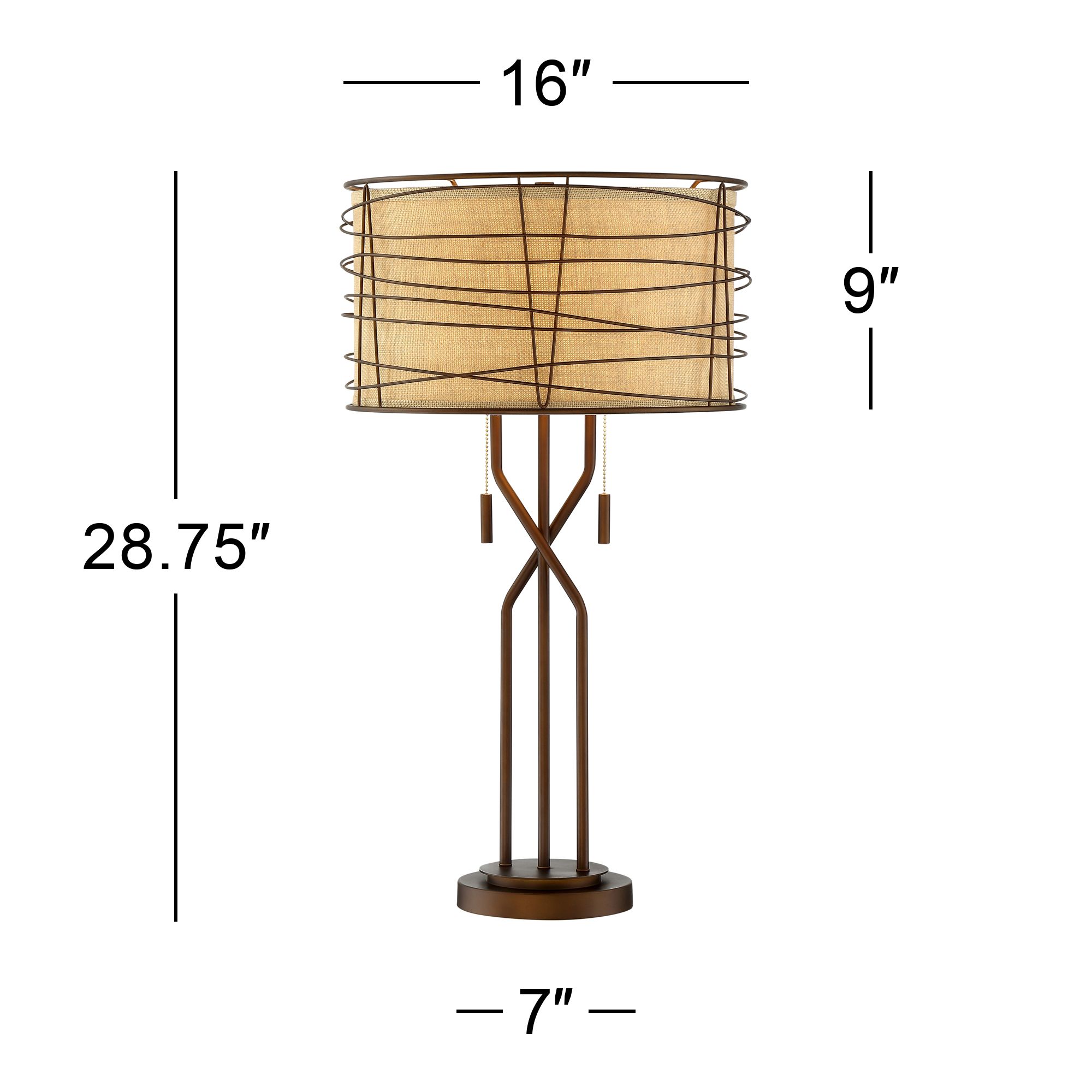 Franklin Iron Marlowe 28 3/4" Woven Metal Table Lamp with USB Dimmer in scene