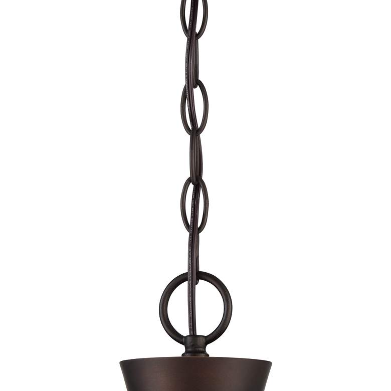 Image 4 Franklin Iron Merriman 26" 5-Light Seeded Glass and Bronze Chandelier more views