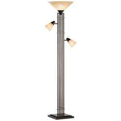 Franklin Iron Metro 71&quot; 3-in-1 Torchiere Floor Lamp with Side Lights