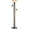 Franklin Iron Metro 71" 3-in-1 Torchiere Floor Lamp with Side Lights