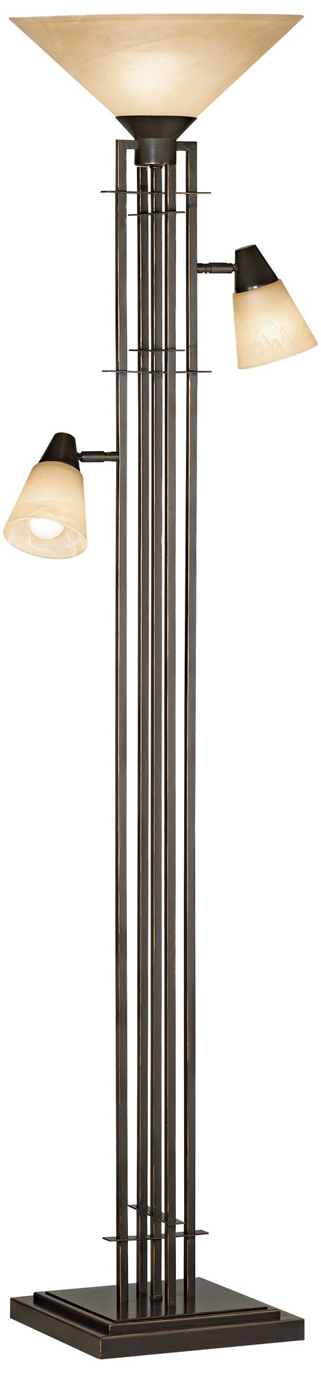 Franklin Iron Metro 71" 3-in-1 Torchiere Floor Lamp with Side Lights