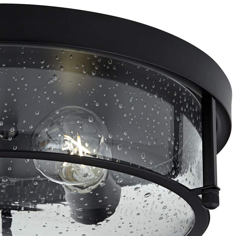 Image 3 Franklin Iron Midnight 13" Wide Black and Glass 2-Light Ceiling Light more views