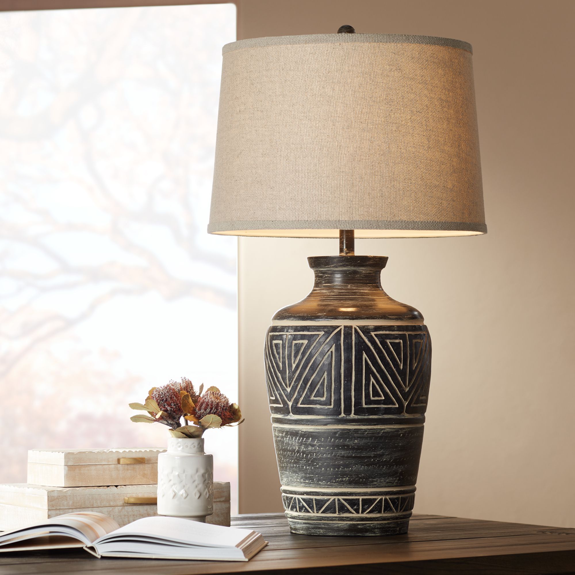 Franklin Iron Miguel 32" Earth Tone Southwest Rustic Lamps Set of 2