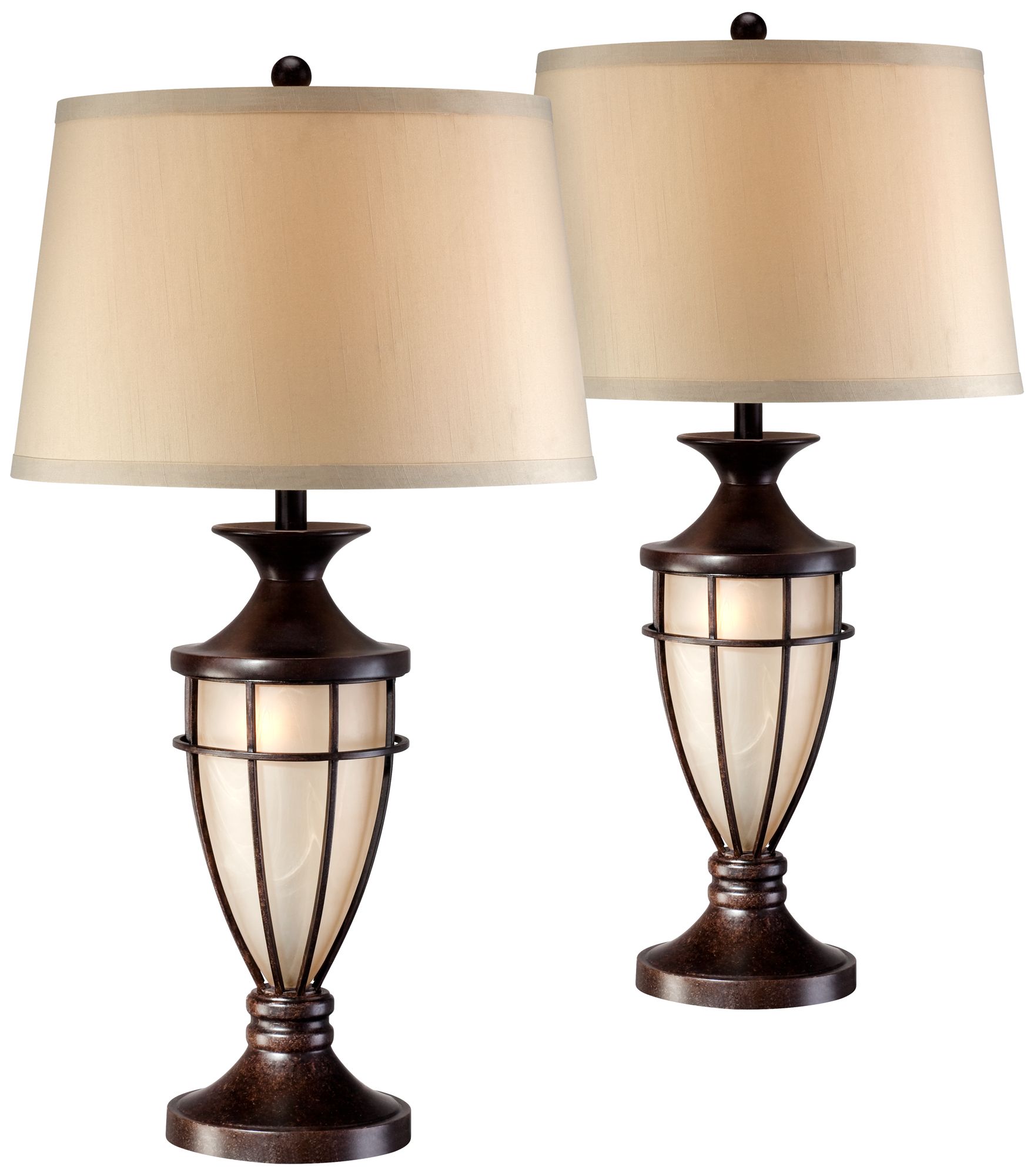Image 2 Franklin Iron Mission Cage 33" Night Light Urn Table Lamps Set of 2