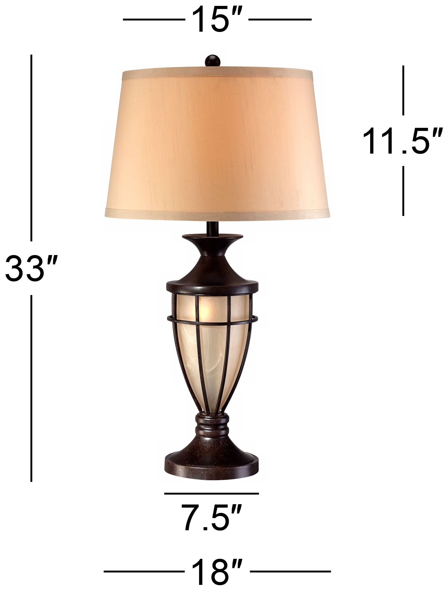 Image 6 Franklin Iron Mission Cage 33" Night Light Urn Table Lamps Set of 2 more views