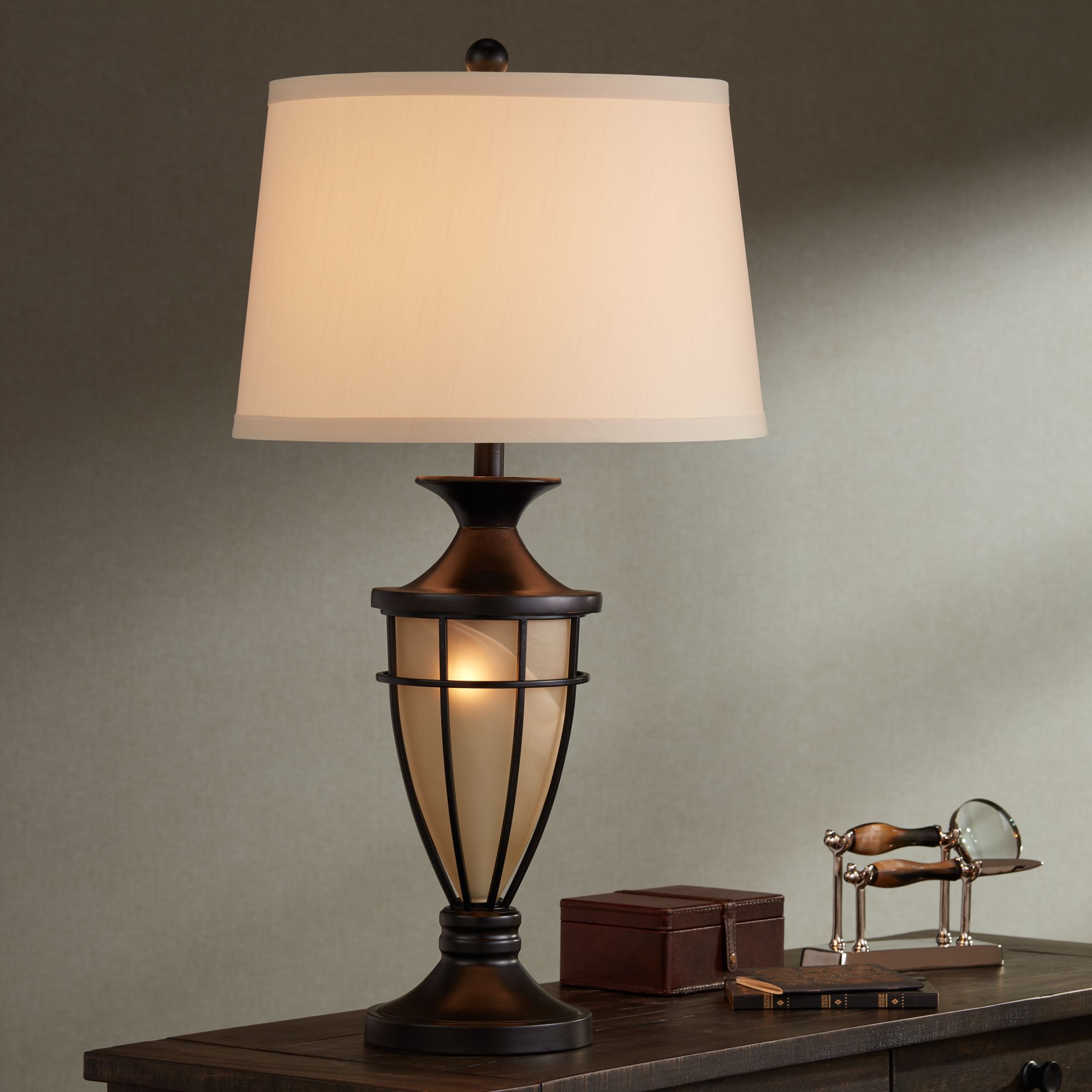 Image 7 Franklin Iron Mission Cage 33" Night Light Urn Table Lamps Set of 2 more views