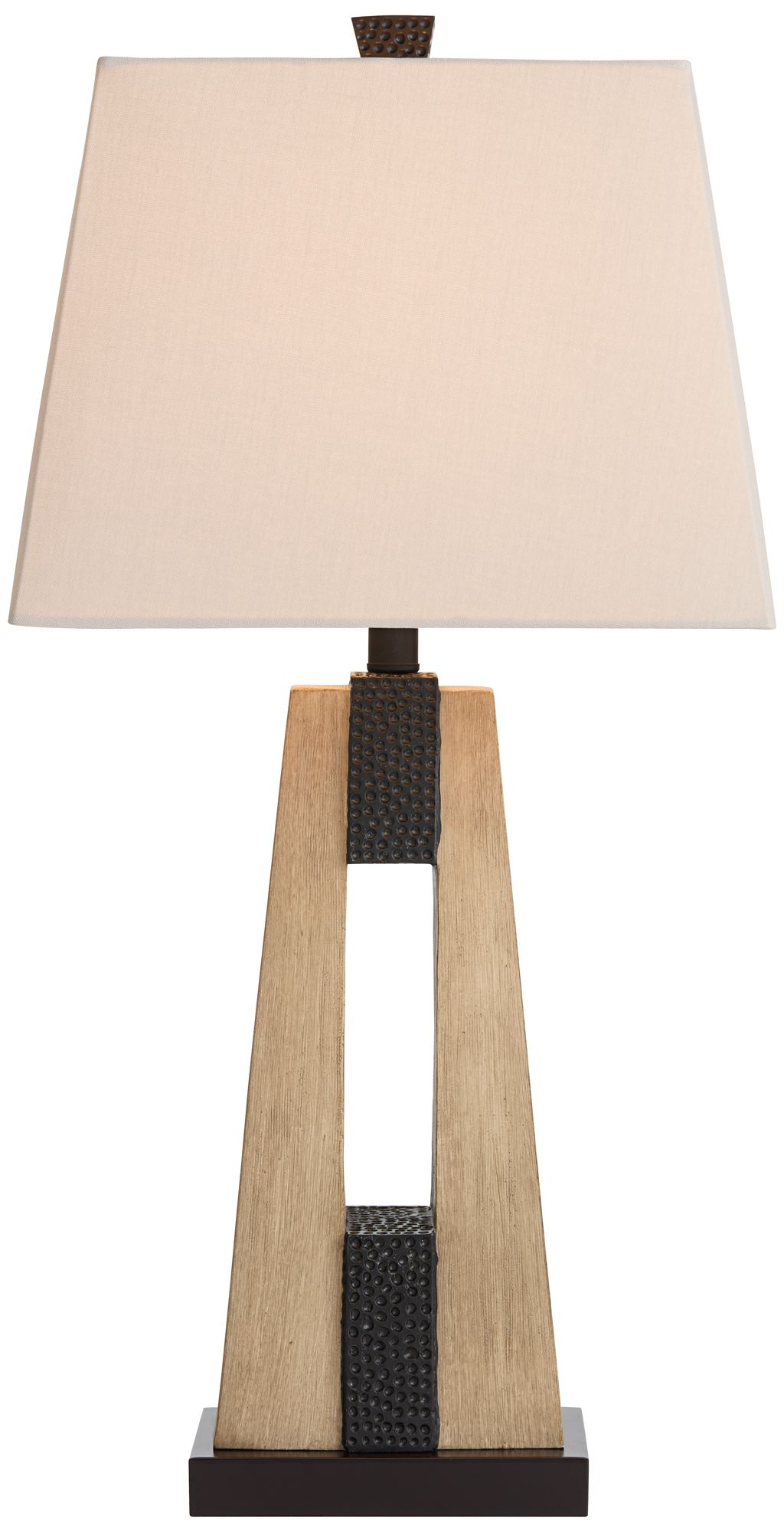 Franklin Iron Mitchell 27" Rustic Column USB Table Lamps Set of 2