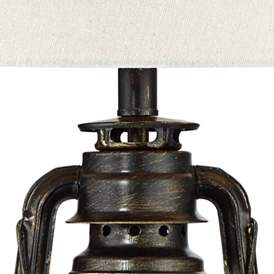 Image4 of Franklin Iron Murphy 23" Weathered Bronze Miner Lantern Table Lamp more views