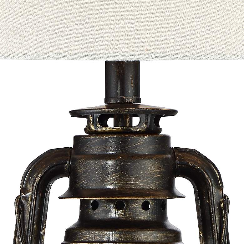 Image 4 Franklin Iron Murphy 23 inch Weathered Bronze Miner Lantern Table Lamp more views