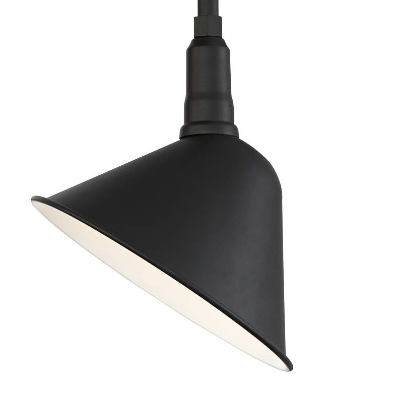 Image 4 Franklin Iron Neihart 18" Black RLM Industrial Barn Light Wall Sconce more views